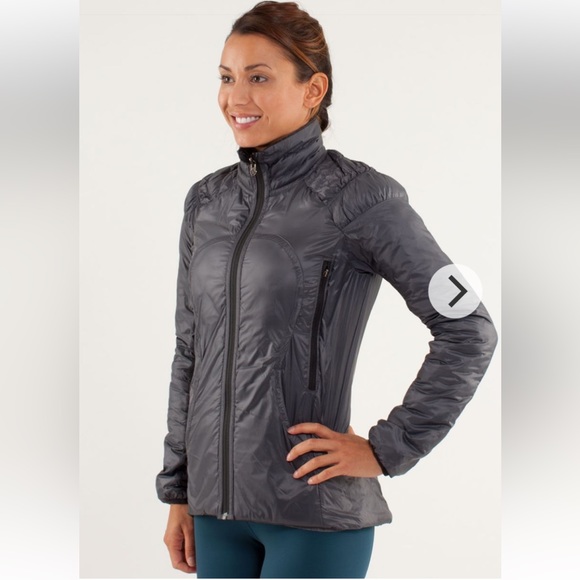 Lululemon Run:Turn Around Goose Down Puffer Jacket Black Grey Size S - Picture 3 of 16